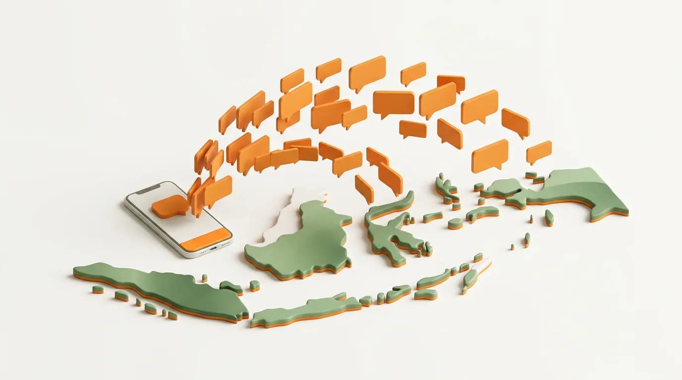 Gelembung chat menyebar di kepulauan Indonesia