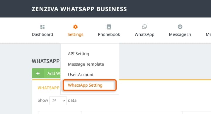WhatsApp Setting