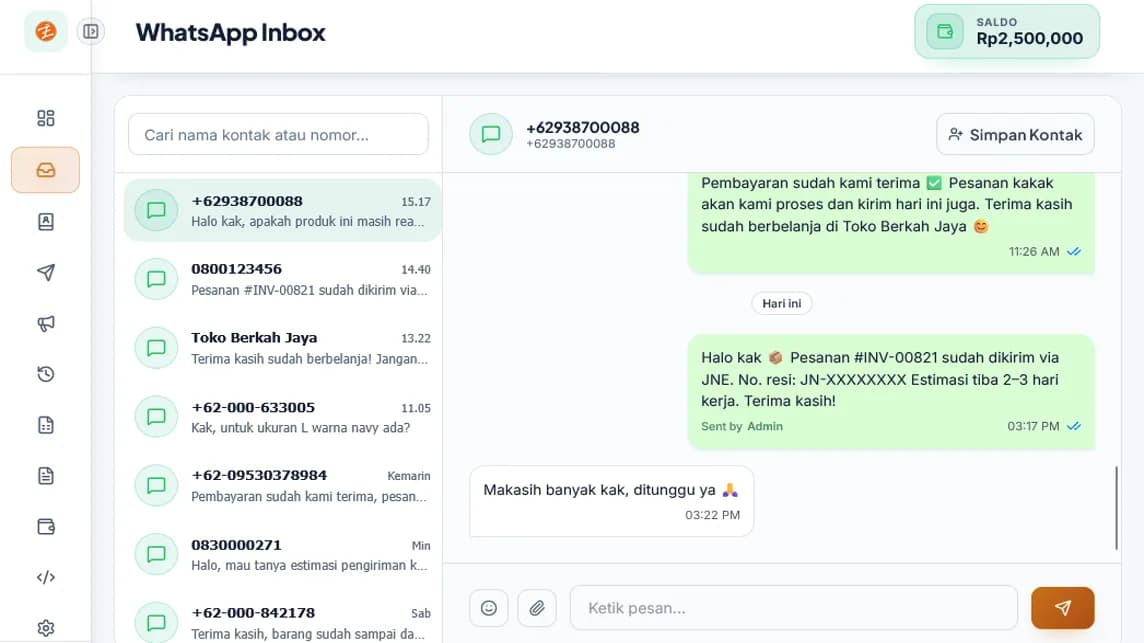 WhatsApp Inbox Dashboard
