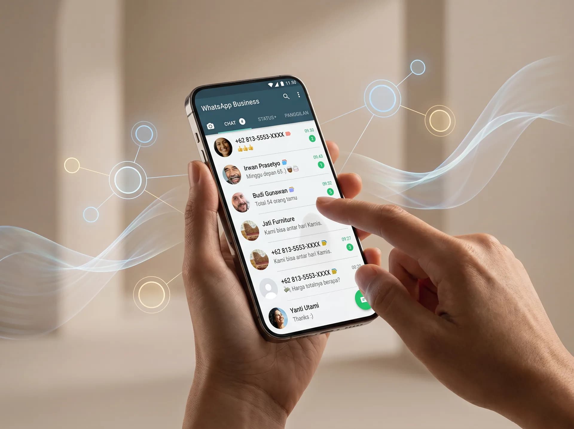 Satu nomor terbagi ke aplikasi dan API otomatis